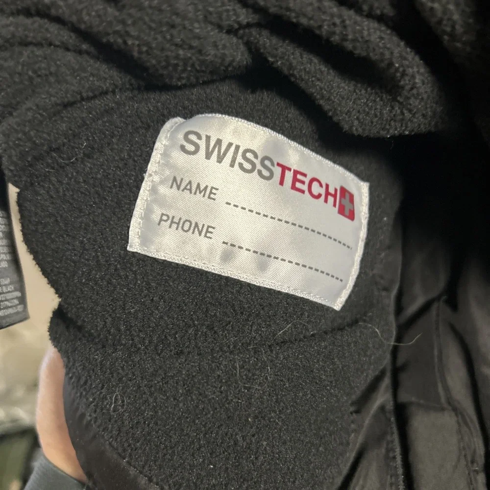 SWISS TECH Youth Kids Puffer Jacket Coat Size Large (10-12) Black With Hood‎